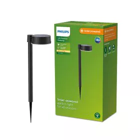 Borne de jardin solaire Philips Vynce 1,5 W 11,2 x 14,2 x 54 cm Noir Plastique Rond (2700 K) (Vert tendre) (1 Unité) de Phili...