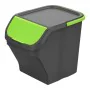 Caixote de Lixo para Reciclagem Mondex Stack N' Sort Verde Cinzento 25 L Com tampa 40 x 30 x 34 cm de Mondex, Lixo e reciclag...