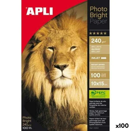 Papel Fotográfico Brillante Apli 100 Hojas 10 x 15 cm de Apli, Papel de impresión - Ref: S8400754, Precio: 17,92 €, Descuento: %