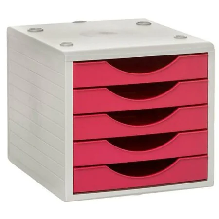 Modularer Aktenschrank Archivo 2000 ArchivoTec Serie 4000 Pink 5 Schubladen Din A4 Grau (34 x 27 x 26 cm) von Archivo 2000, S...