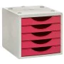 Armadio di archiviazione modulare Archivo 2000 ArchivoTec Serie 4000 Fucsia 5 cassetti Din A4 Grigio (34 x 27 x 26 cm) di Arc...