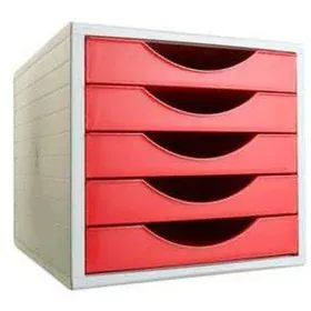 Classeur modulaire Archivo 2000 ArchivoTec Serie 4000 5 tiroirs Din A4 Rouge 34 x 27 x 26 cm de Archivo 2000, Fournitures de ...