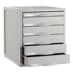 Gabinete de Arquivo Modular Archivo 2000 ArchiSystem 6 gavetas Cinzento (35,6 x 31,6 x 36,2 cm) de Archivo 2000, Materiais, o...