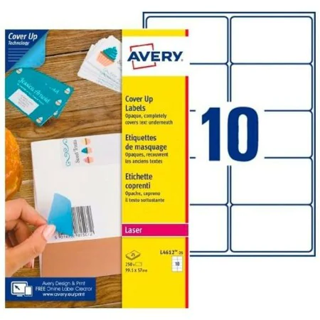 Adesivi/Etichette Avery 99,1 x 57 mm Bianco 25 Foglie di Avery, Etichette adesive e adesivi - Rif: S8401492, Prezzo: 21,09 €,...