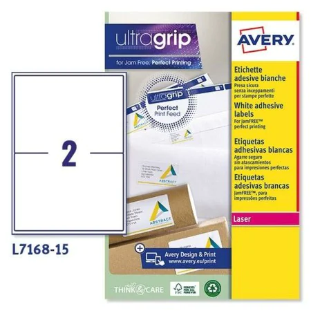 Adhésifs/étiquettes Avery L7168 199,6 x 143,5 mm Blanc 15 Volets de Avery, Étiquettes adhésives et autocollants - Réf : S8401...