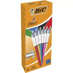 Conjunto de Canetas Bic Shine Silver Branco Multicolor (12 Peças) de Bic, Canetas esferográficas retráteis - Ref: S8401591, P...