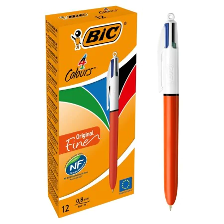 Caneta Bic 4 Colours Original Fine Recarregável 12 Unidades 0,3 mm de Bic, Canetas esferográficas retráteis - Ref: S8401595, ...