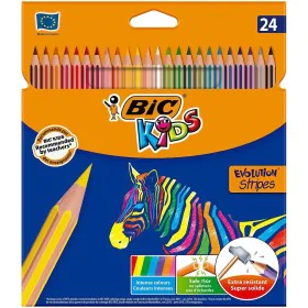 Colouring pencils Bic Kids Evolution Stripes Multicolour 24 Pieces by Bic, Drawing materials - Ref: S8401614, Price: 7,47 €, ...