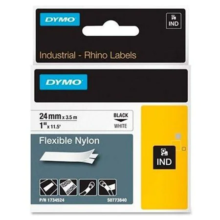 Cinta laminada para máquinas rotuladoras Dymo ID1-24 Branco Preto 24 mm x 3,5 m de Dymo, Etiquetas adesivas e autocolantes - ...