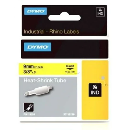 Ruban Laminé pour Etiqueteuses Dymo ID1-9 Jaune Noir 9 mm x 1,5 m de Dymo, Étiquettes adhésives et autocollants - Réf : S8404...