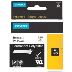 Laminated Tape for Labelling Machines Dymo ID1-6 White Black 6 mm x 5,5 m by Dymo, Adhesive labels and stickers - Ref: S84044...