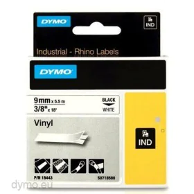 Cinta laminada para máquinas rotuladoras Dymo ID1-9 Branco Preto 9 mm x 5,5 m de Dymo, Etiquetas adesivas e autocolantes - Re...