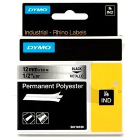 Laminated Tape for Labelling Machines Dymo ID1-12 Black Silver 12 mm x 5,5 m by Dymo, Adhesive labels and stickers - Ref: S84...