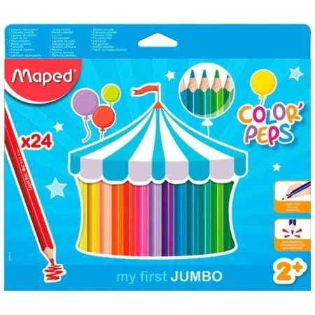 Colouring pencils Maped Colour'Peps Jumbo Multicolour 24 Pieces by Maped, Drawing materials - Ref: S8412562, Price: 10,58 €, ...