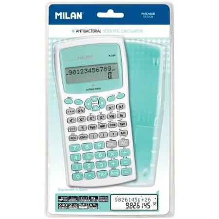 Calculadora Científica Milan M240 Antibacterial Edition Branco Turquesa 16,7 x 8,4 x 1,9 cm de Milan, Científicas - Ref: S841...