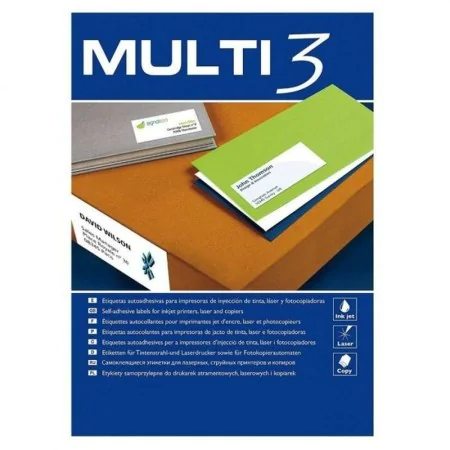 Printer Labels MULTI 3 70 x 37 mm White Upright 100 Sheets (24 Units) by MULTI 3, Adhesive labels and stickers - Ref: S841343...