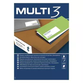 Étiquettes adhésives MULTI 3 500 Volets 38 x 21,2 mm Blanc de MULTI 3, Étiquettes adhésives et autocollants - Réf : S8413463,...