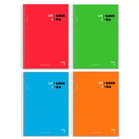 Set of exercise books Pacsa Superblock Extra 4 Pieces Multicolour A4 120 Sheets by Pacsa, Wirebound Notebooks - Ref: S8414647...