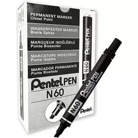 Permanent marker Pentel N60 Black 12 Pieces by Pentel, Permanent Markers & Marker Pens - Ref: S8414985, Price: 18,51 €, Disco...