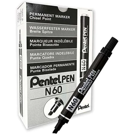 Rotulador permanente Pentel N60 Preto 12 Peças de Pentel, Marcadores permanentes - Ref: S8414985, Preço: 18,51 €, Desconto: %