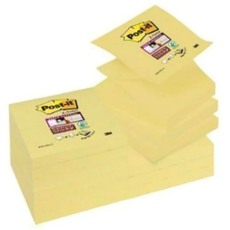 Notes Adhésives Post-it CANARY YELLOW Jaune 7,6 x 7,6 cm 12 Pièces 76 x 76 mm de Post-it, Feuillets autocollants - Réf : S841...