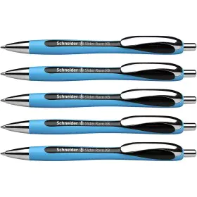 Crayon Schneider SLIDER RAVE XB Bleu Rechargeable Noir (5 Pièces) de Schneider, Stylos à bille rétractable - Réf : S8417281, ...