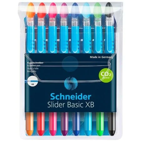 Ensemble de Stylos Schneider Slider Basic XB 8 Pièces Multicouleur de Schneider, Stylos à bille non rétractable - Réf : S8417...