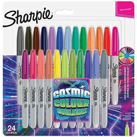 Set of Felt Tip Pens Sharpie Cosmic 24 Pieces Permanent Multicolour by Sharpie, Permanent Markers & Marker Pens - Ref: S84174...