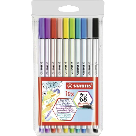 Ensemble de Marqueurs Stabilo Pen 68 Brush 10 Pièces Multicouleur de Stabilo, Stylos feutre - Réf : S8417610, Prix : 15,25 €,...