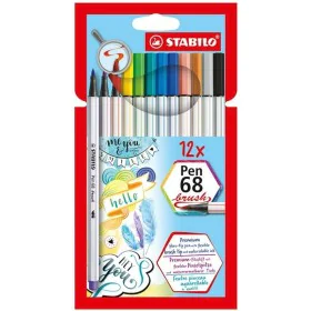 Set of Felt Tip Pens Stabilo Pen 68 Brush 12 Pieces Multicolour by Stabilo, Fineliners - Ref: S8417611, Price: 17,12 €, Disco...