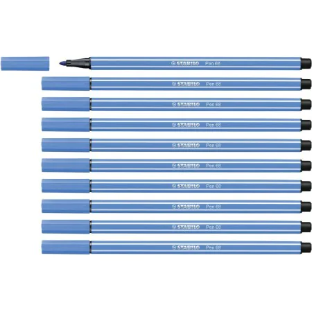 Feutres Stabilo Pen 68 Bleu foncé (10 Pièces) de Stabilo, Stylos feutre - Réf : S8417636, Prix : 10,61 €, Remise : %