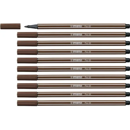 Feutres Stabilo Pen 68 Marron (10 Pièces) de Stabilo, Stylos feutre - Réf : S8417639, Prix : 10,61 €, Remise : %