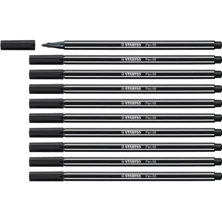 Pennarelli Stabilo Pen 68 Nero (10 Pezzi) di Stabilo, Penne a punta porosa - Rif: S8417640, Prezzo: 10,61 €, Sconto: %