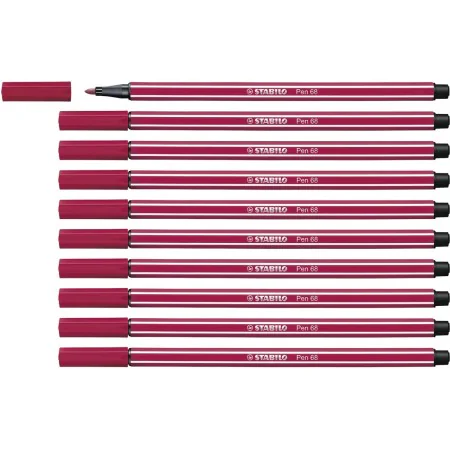 Felt-tip pens Stabilo Pen 68 Dark Red (10 Pieces) by Stabilo, Fineliners - Ref: S8417642, Price: 10,61 €, Discount: %