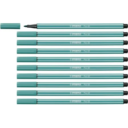 Felt-tip pens Stabilo Pen 68 Turquoise (10 Pieces) by Stabilo, Fineliners - Ref: S8417643, Price: 10,61 €, Discount: %