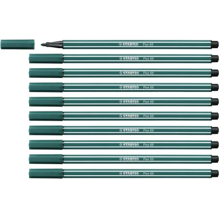 Rotuladores Stabilo Pen 68 Verde Turquesa (10 Peças) de Stabilo, Marcadores de ponta fina - Ref: S8417644, Preço: 11,06 €, De...