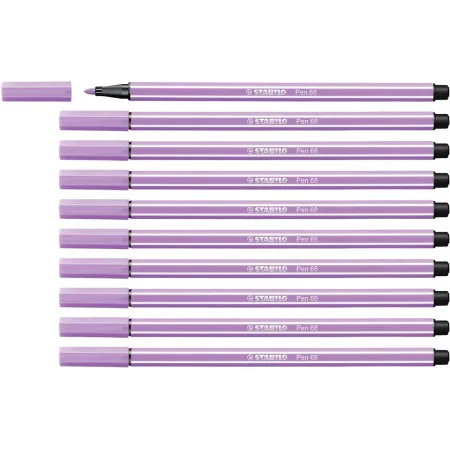 Felt-tip pens Stabilo Pen 68 Lilac (10 Pieces) by Stabilo, Fineliners - Ref: S8417650, Price: 10,61 €, Discount: %