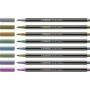 Conjunto de Canetas de Feltro Stabilo Pen 68 Metallic 8 Peças Multicolor de Stabilo, Marcadores de ponta fina - Ref: S8417667...