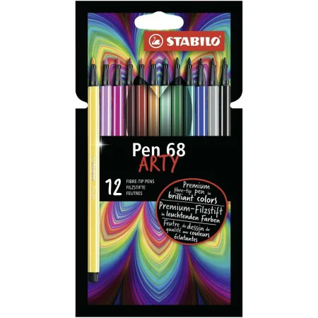 Set of Felt Tip Pens Stabilo Pen 68 ARTY 12 Pieces Multicolour by Stabilo, Fineliners - Ref: S8417669, Price: 11,29 €, Discou...