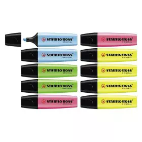 Ensemble de Marqueurs Fluorescents Stabilo Boss Original 10 Pièces Multicouleur de Stabilo, Surligneurs - Réf : S8417677, Pri...