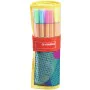 Conjunto de Canetas de Feltro Stabilo Point 88 Yellow Rollerset Estojo enrolável Multicolor de Stabilo, Marcadores de ponta f...