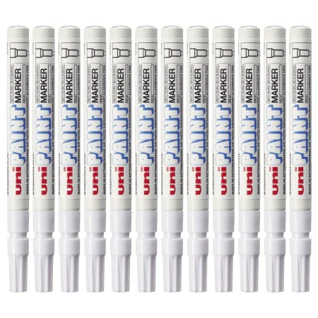 Marqueur permanent Uni-Ball Paint PX-21L Blanc 12 Pièces de Uni-Ball, Marqueurs indélébiles & Stylos-marqueurs - Réf : S84192...