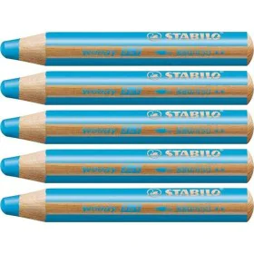 Colouring pencils Stabilo Woody Cyan 3-in-1 (5 Units) by Stabilo, Drawing materials - Ref: S8420898, Price: 9,11 €, Discount: %