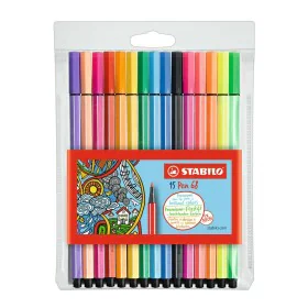 Set of Felt Tip Pens Stabilo Pen 68 Standard + Neon 15 Pieces Multicolour by Stabilo, Fineliners - Ref: S8420972, Price: 16,5...