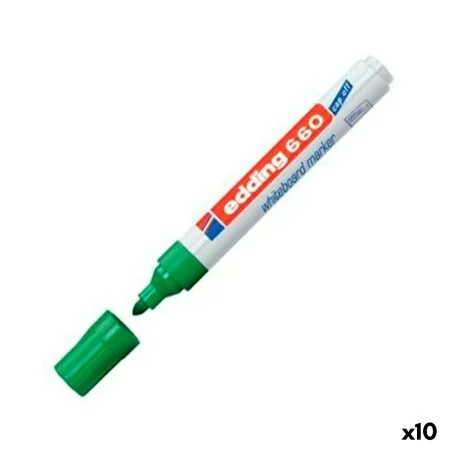 Whiteboard marker Edding 661 Whiteboard Green (10 Pieces) (10 Units) by Edding, Dry Erase & Wet Erase Markers - Ref: S8421324...