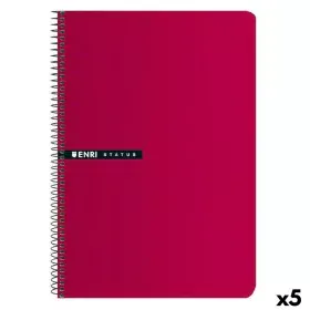 Notebook ENRI Red 21,5 x 15,5 cm (5 Units) by ENRI, Wirebound Notebooks - Ref: S8421451, Price: 16,19 €, Discount: %