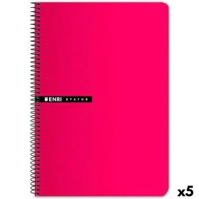 Cahier ENRI à carreaux Rouge Din A4 (5 Unités) de ENRI, Cahiers à spirales - Réf : S8421452, Prix : 22,28 €, Remise : %