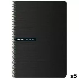 Notebook ENRI Status 100 Sheets A4 Black (5 Units) by ENRI, Wirebound Notebooks - Ref: S8421453, Price: 22,28 €, Discount: %