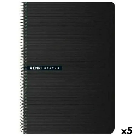 Quaderno ENRI Status 100 fogli A4 Nero (5 Unità) di ENRI, Blocchi spiralati - Rif: S8421453, Prezzo: 22,28 €, Sconto: %