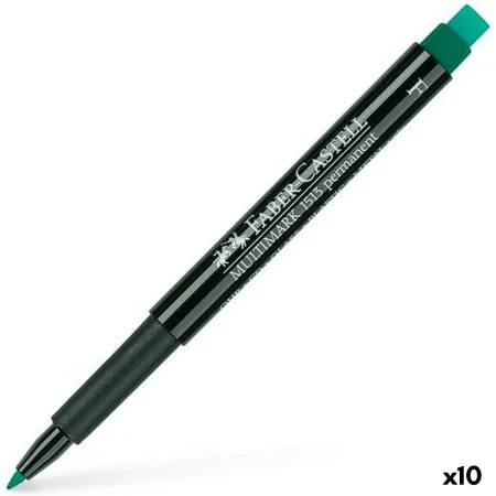 Rotulador permanente Faber-Castell Multimark 1513 F Verde (10 Unidades) de Faber-Castell, Marcadores permanentes - Ref: S8421...